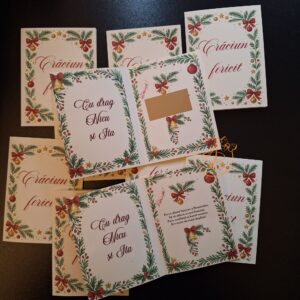 Felicitare Craciun cu mesaj tip loz razuibil