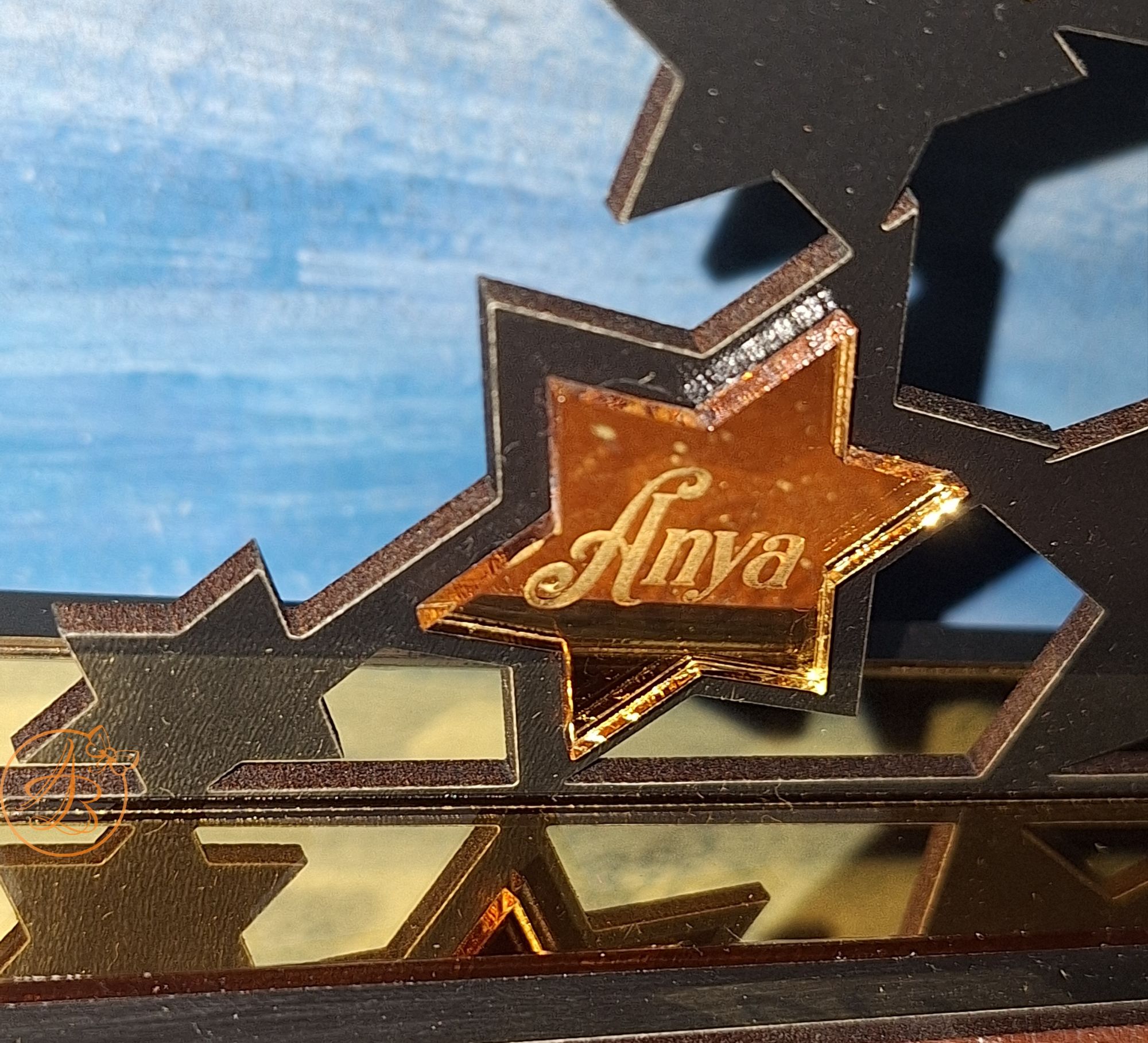 Bradut cu stelute din oglinda personalizate - imagine 3