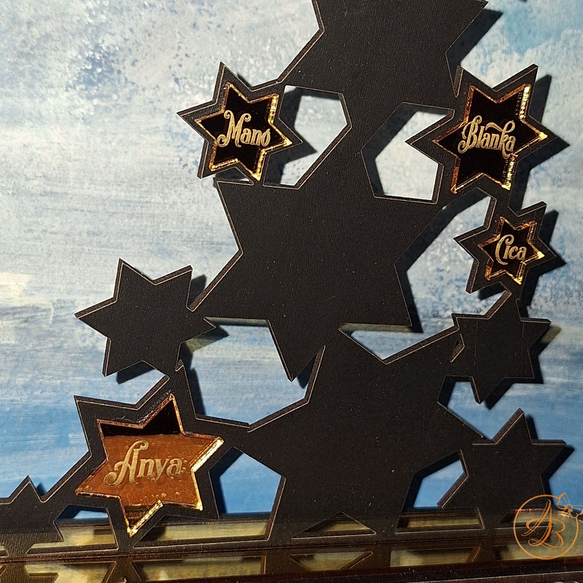 Bradut cu stelute din oglinda personalizate - imagine 2