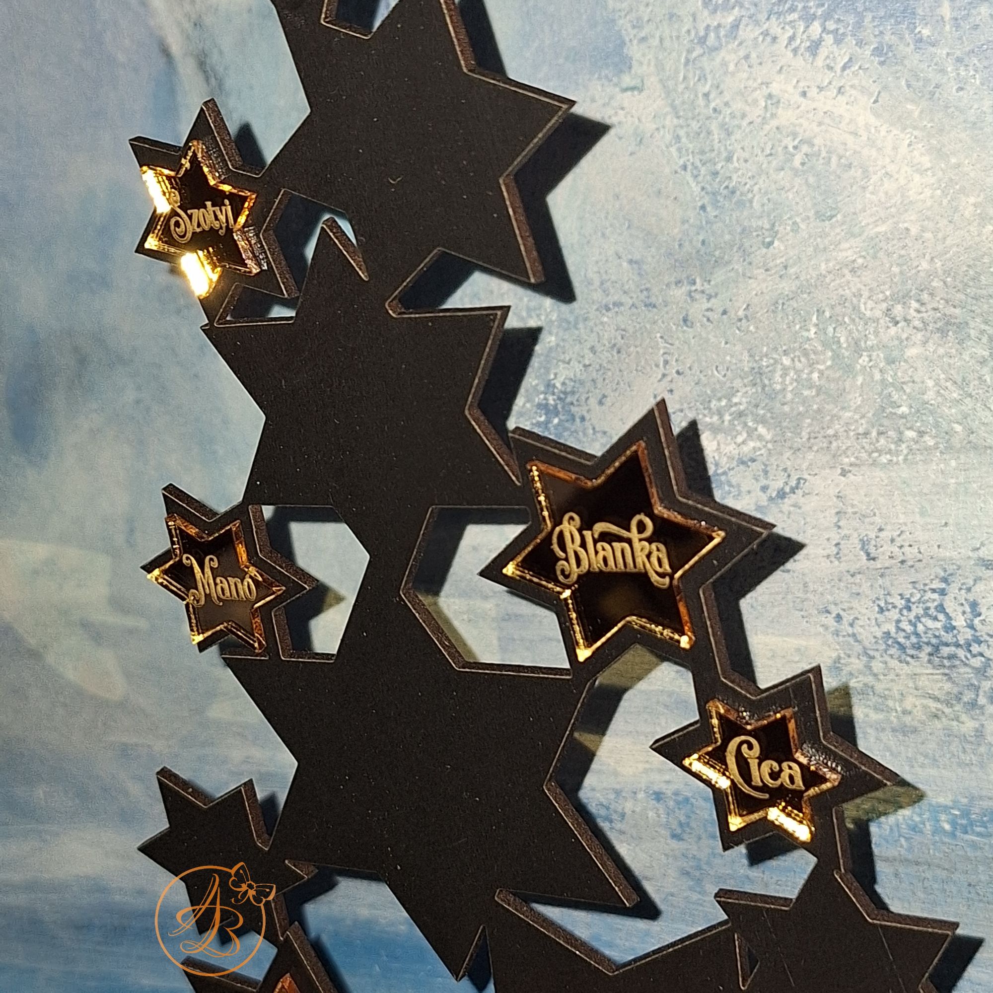 Bradut cu stelute din oglinda personalizate - imagine 9