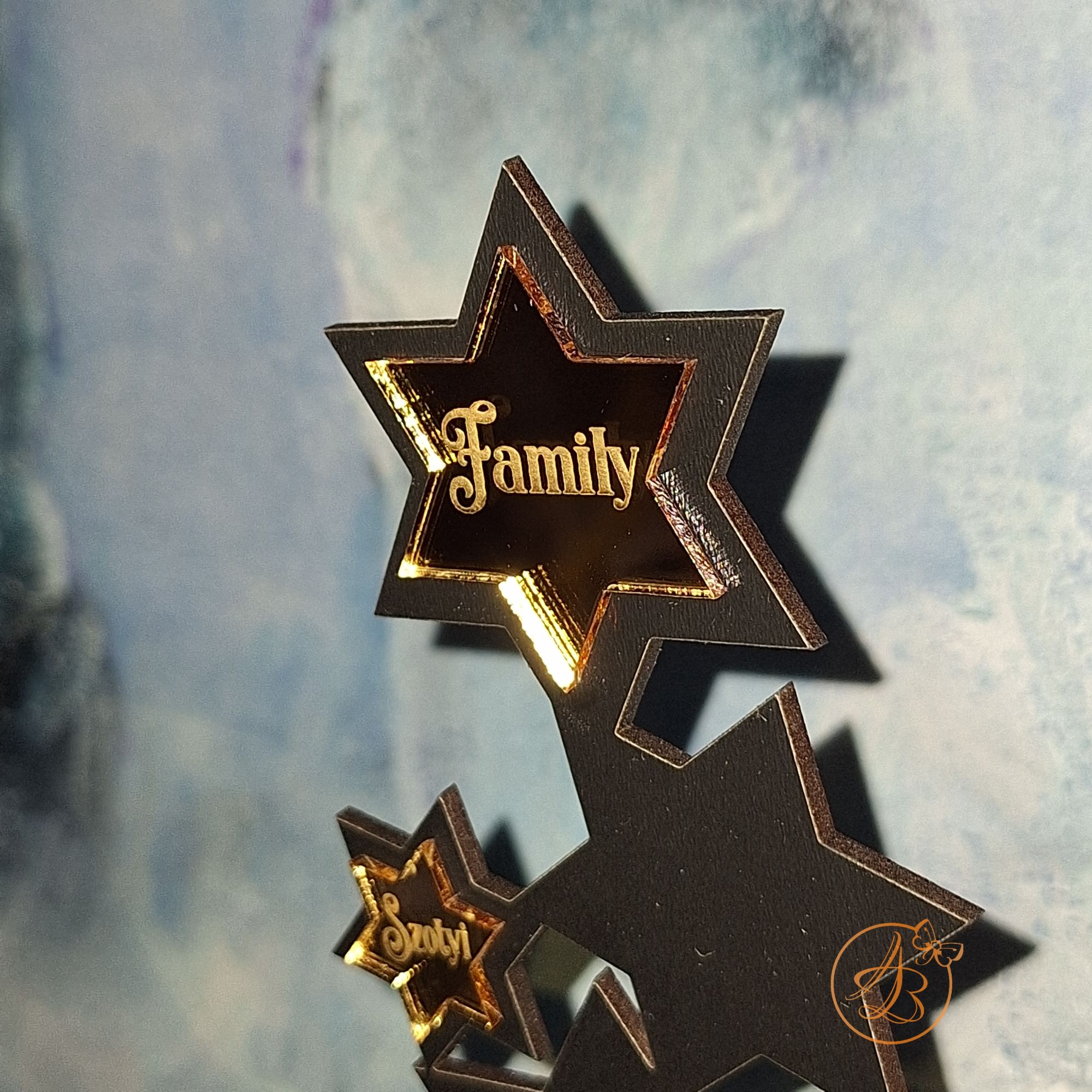 Bradut cu stelute din oglinda personalizate - imagine 8