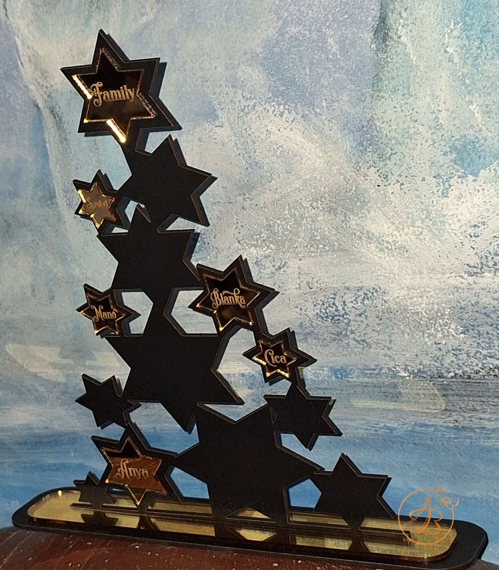 Bradut cu stelute din oglinda personalizate - imagine 6