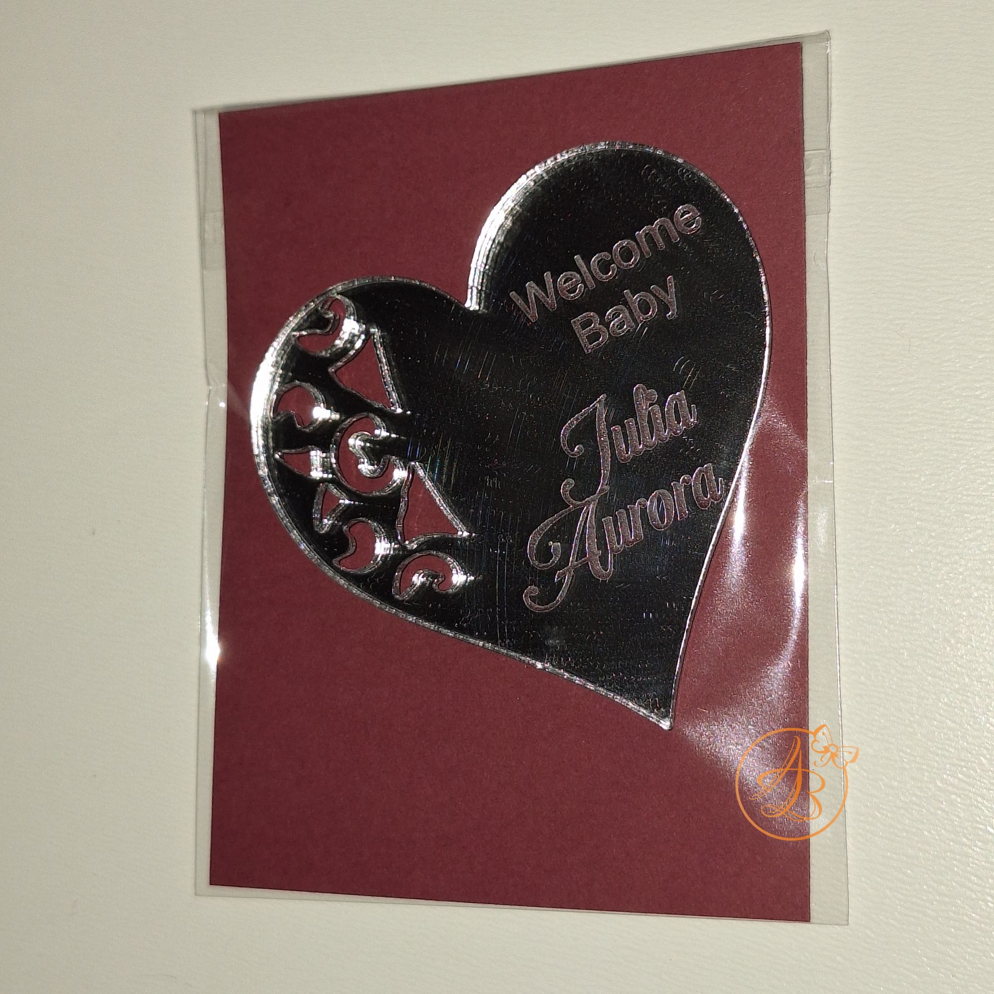 Marturie inimioara gravata, magnet pentru botez sau nunta - imagine 9