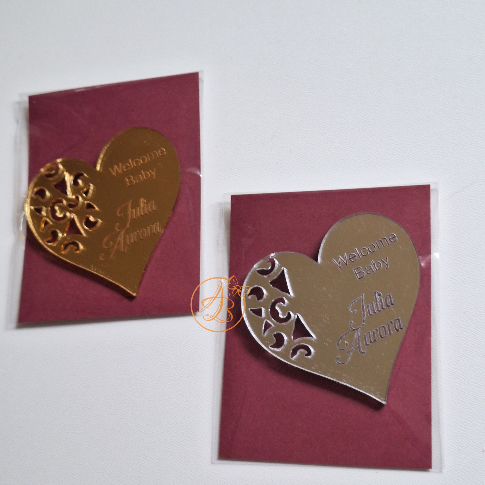 Marturie inimioara gravata, magnet pentru botez sau nunta - imagine 8