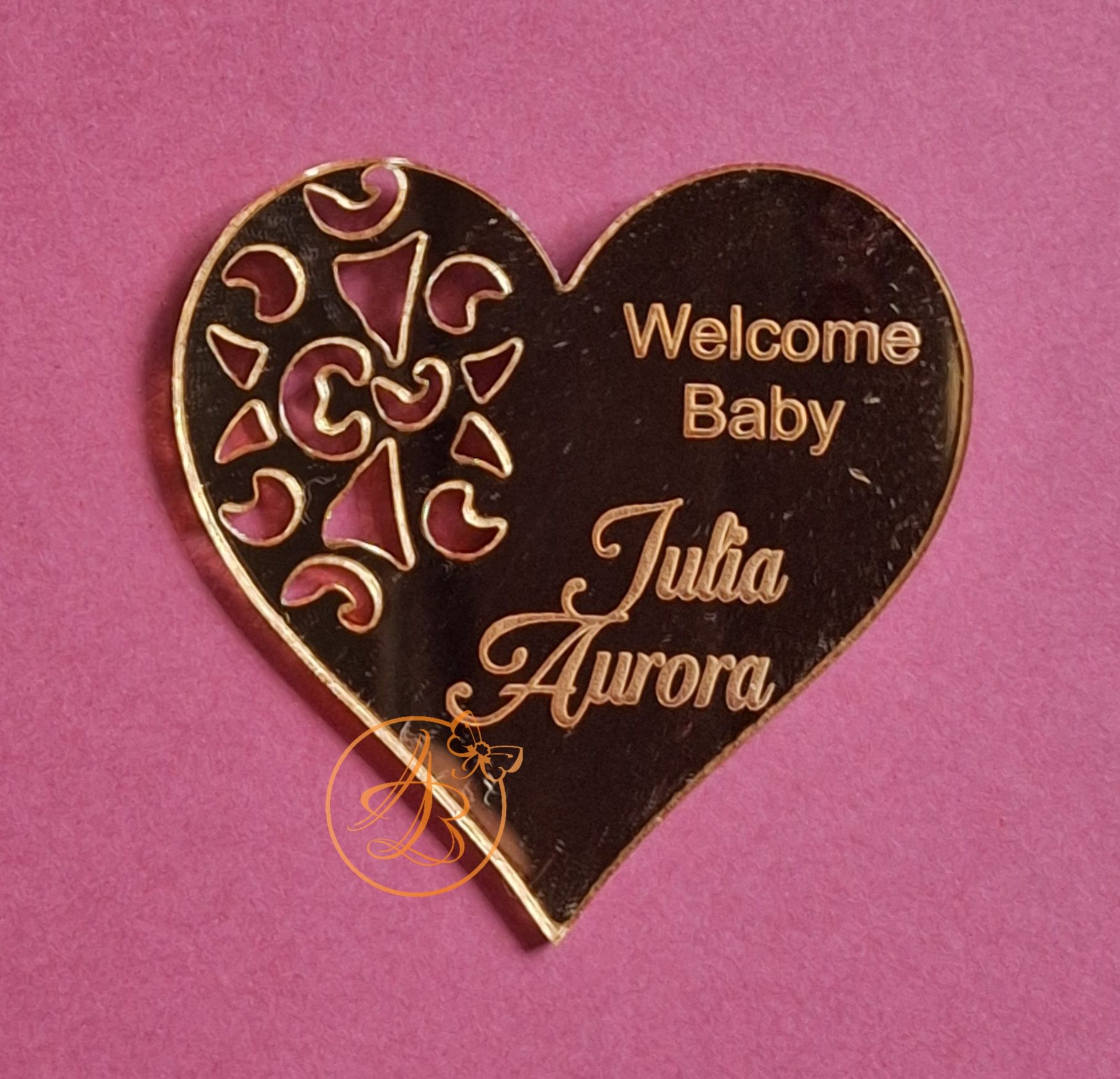 Marturie inimioara gravata, magnet pentru botez sau nunta - imagine 10