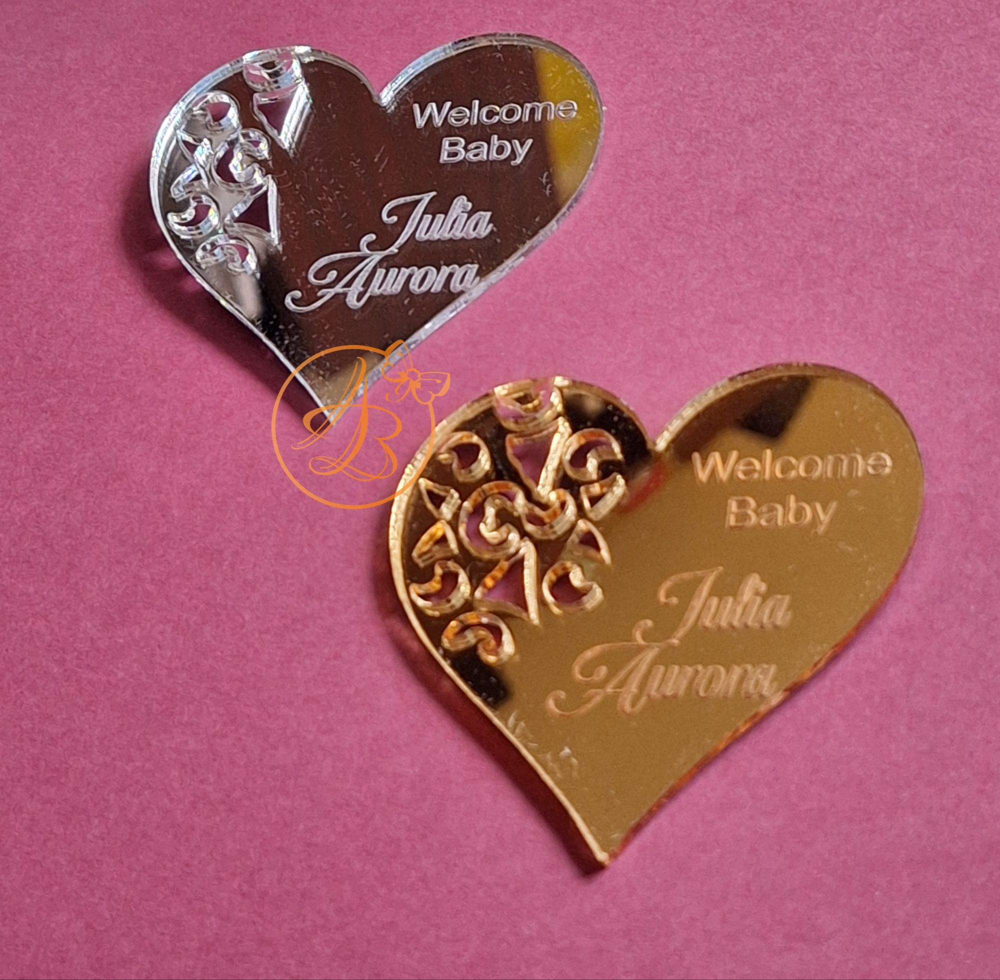 Marturie inimioara gravata, magnet pentru botez sau nunta - imagine 6