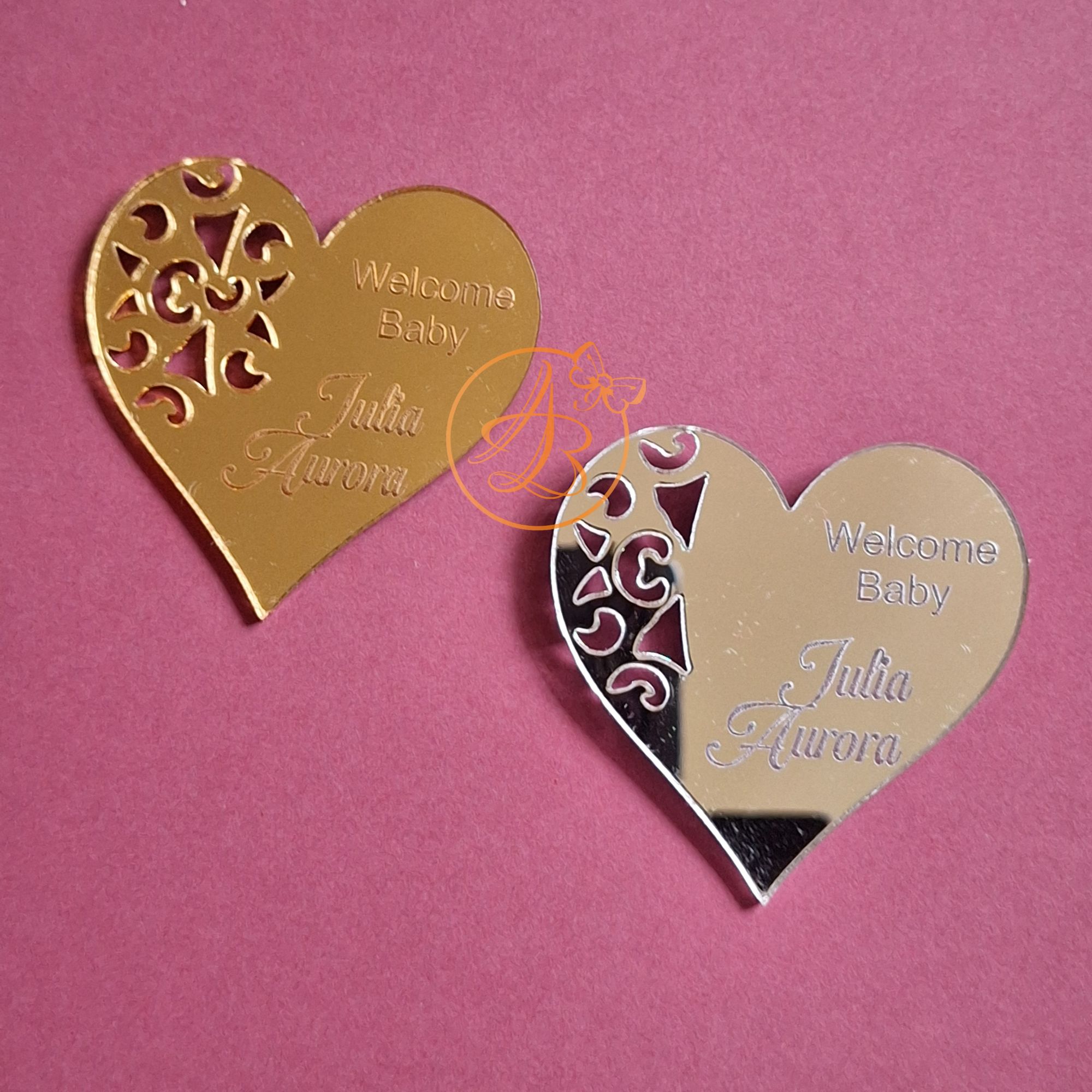 Marturie inimioara gravata, magnet pentru botez sau nunta - imagine 12