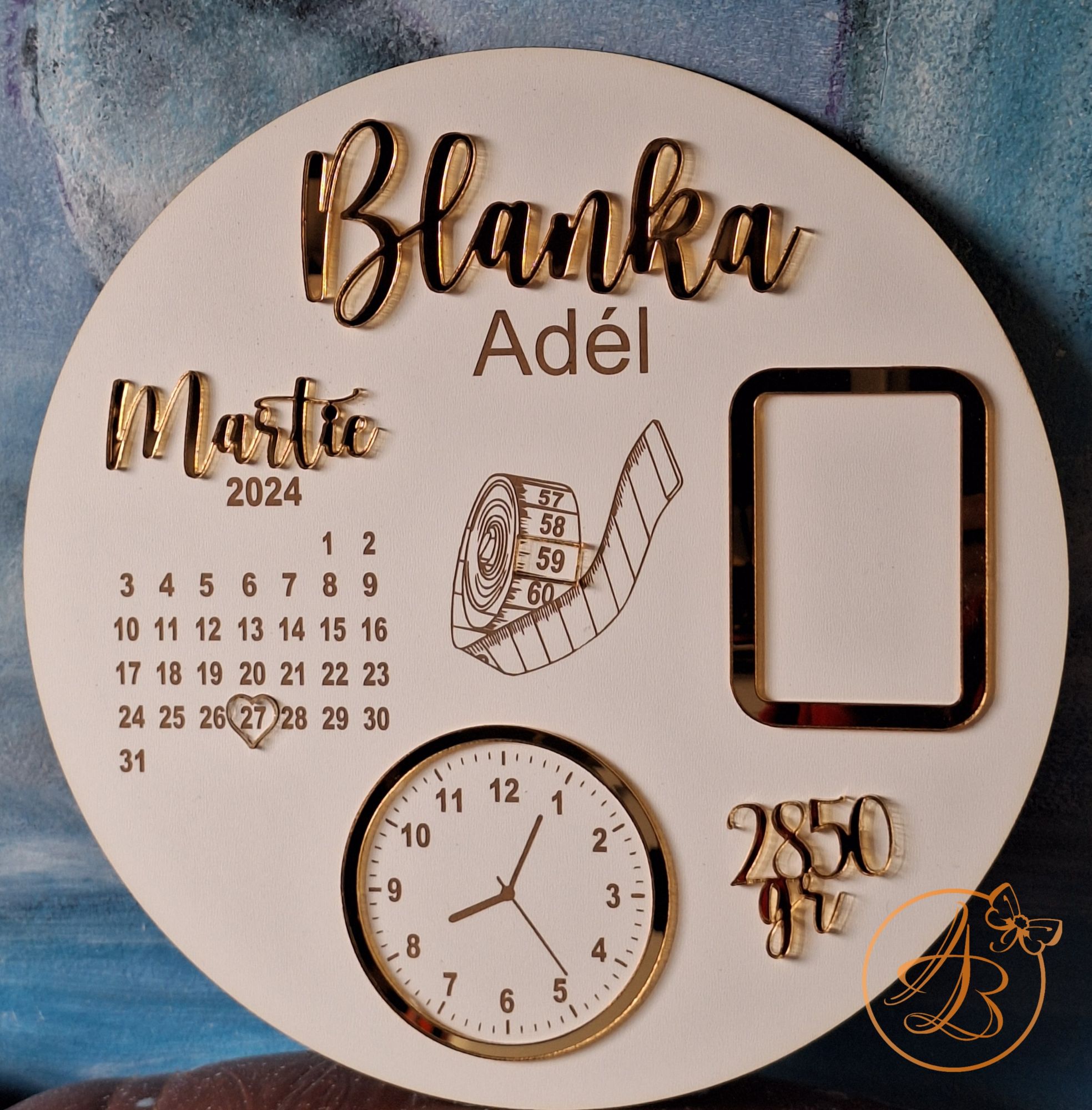 Decor cu datele nasterii, cu nume si poza - imagine 3