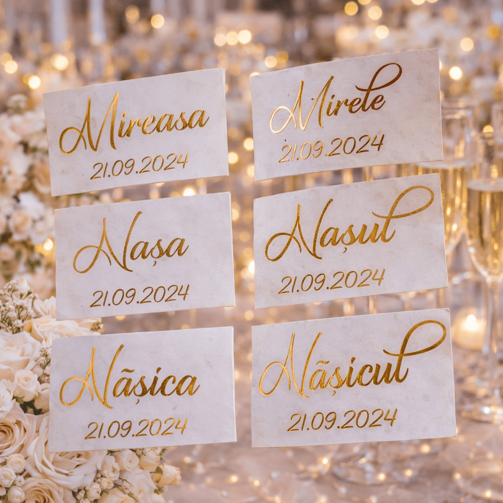 Stickere pentru pahare cu 1 nume si cu data