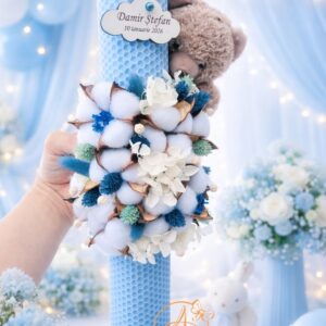 Lumanare pentru botez baietel, tematica ursulet