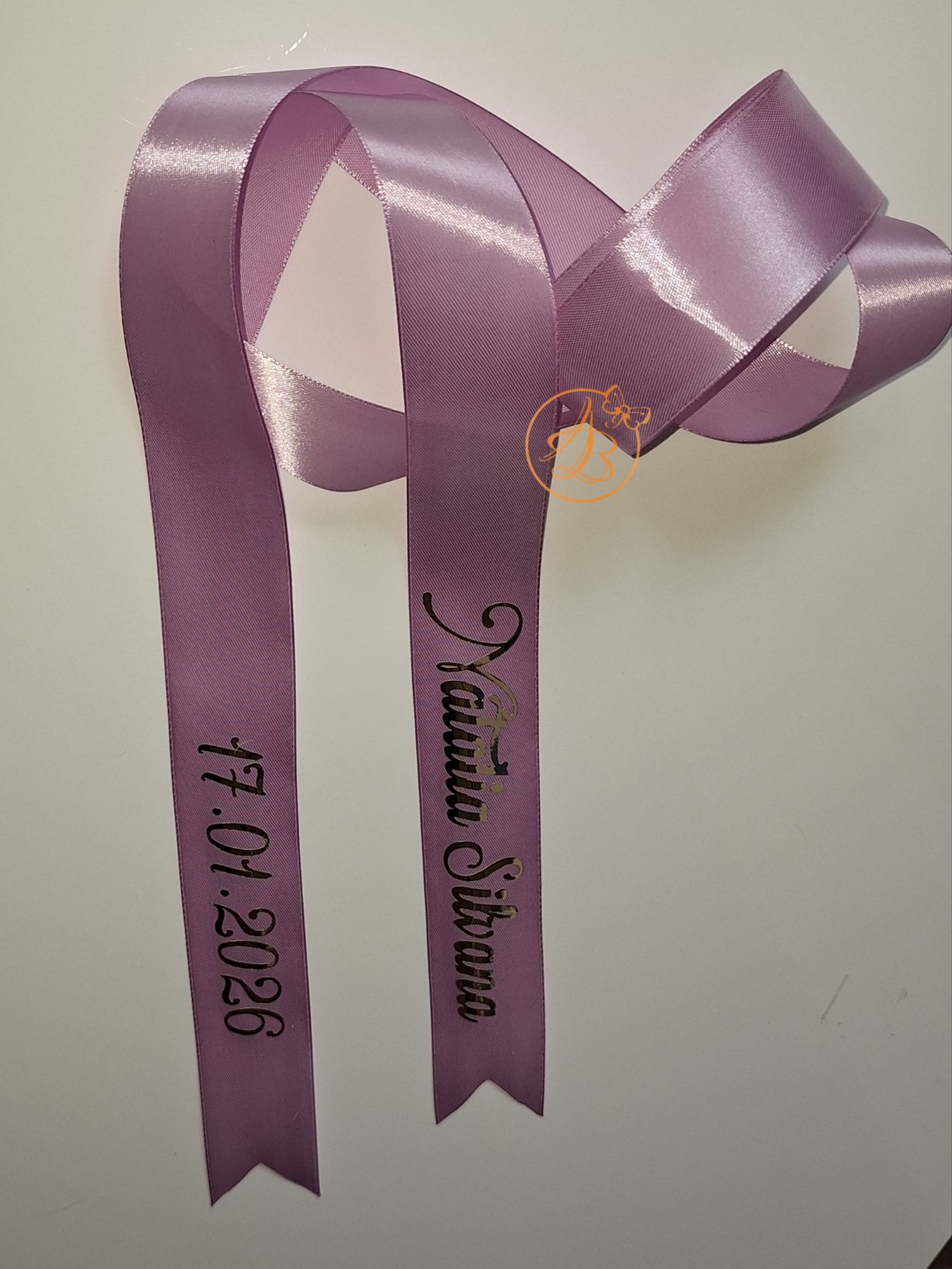 Panglica 1,5m personalizata pentru lumanare botez, nunta - imagine 9