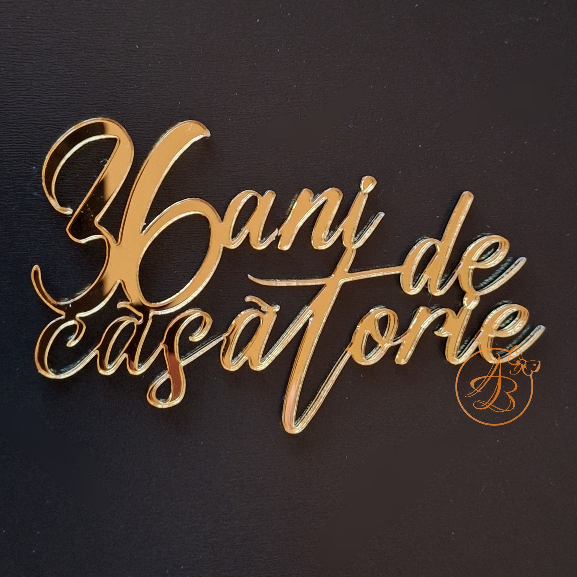 Decor topper tort oglinda 50 ani de casatorie - imagine 6