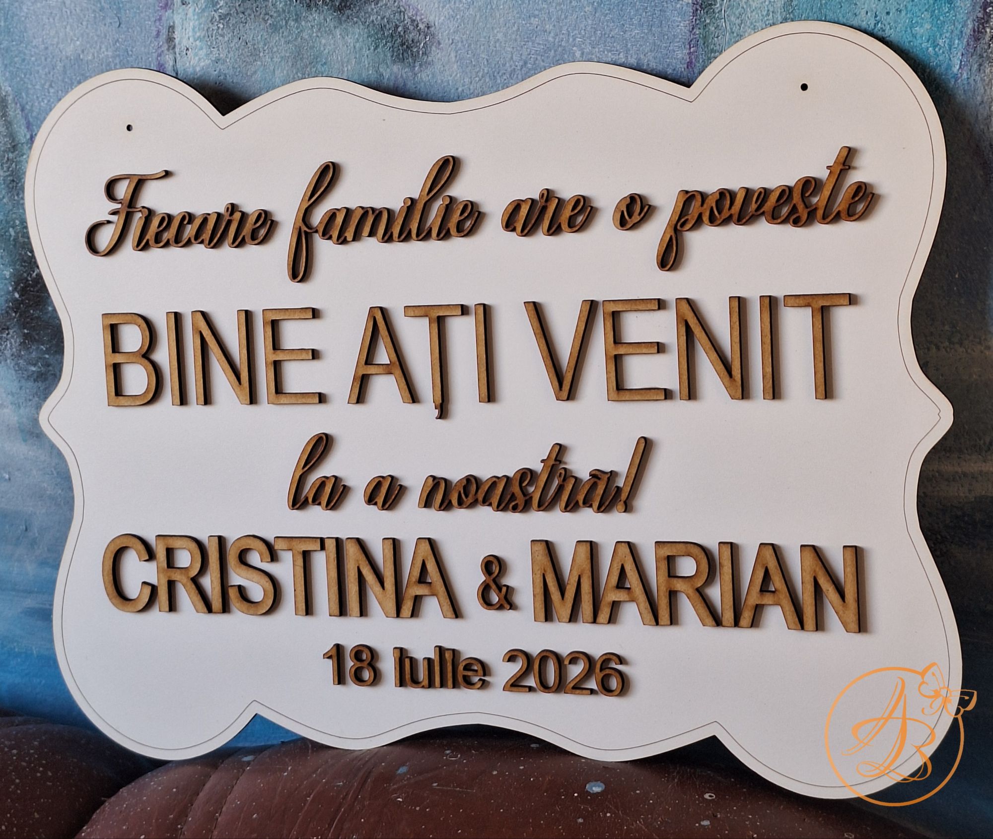 Panou A3 Bine ati venit cu text si nume decupat - imagine 3
