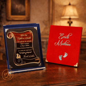 Set 2 trofee elegante din oglinda in cutii de catifea