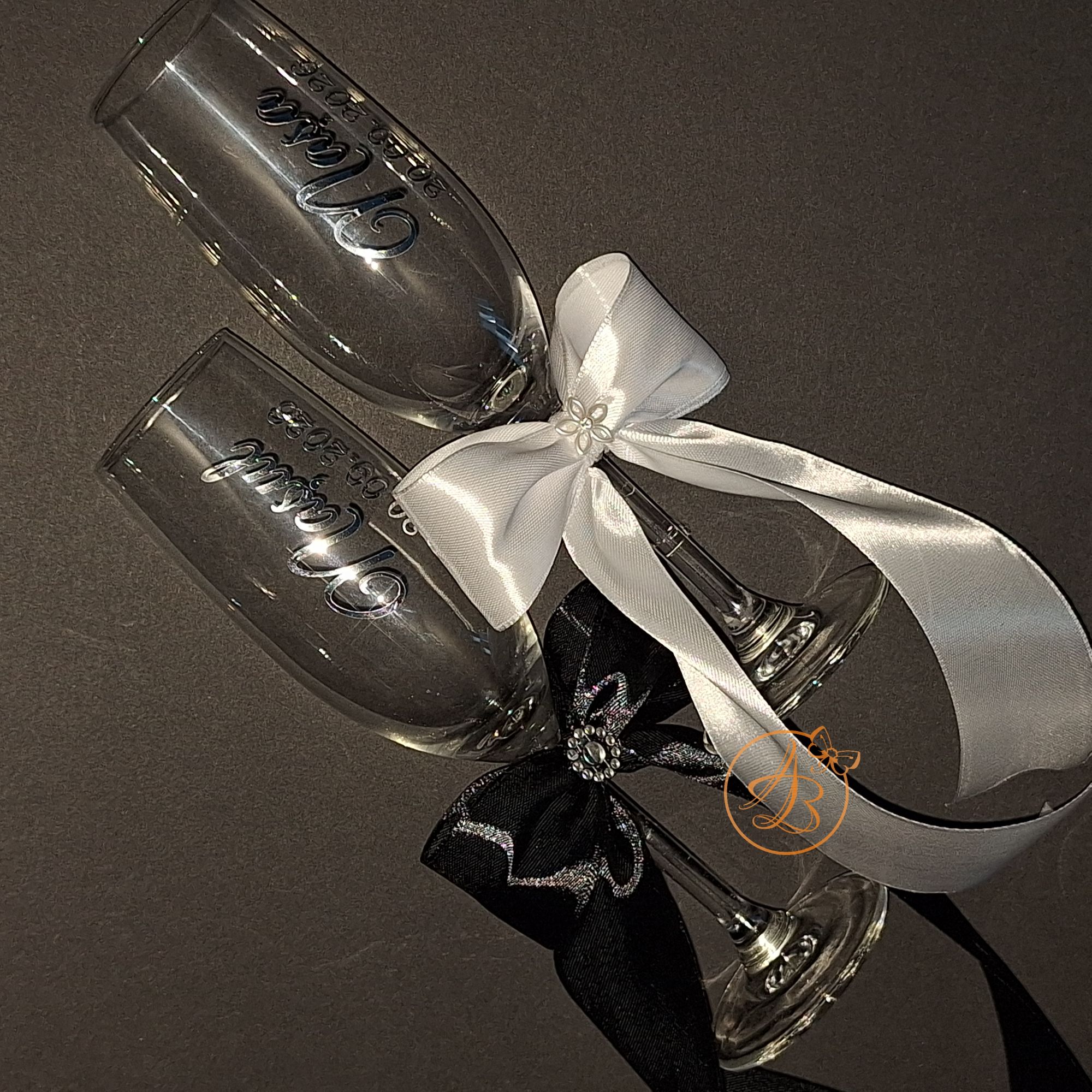 Set 4 pahare sticla cu nume, data si funde mari - imagine 5