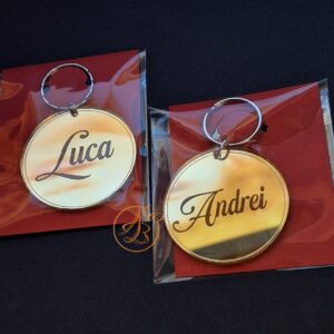 Breloc oglinda cu figurine, meserii, animale, nume