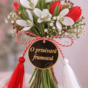 Placuta oglinda gravata pentru aranjamente, martisor