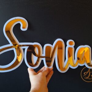 Nume si initiale din oglinda si plexiglass