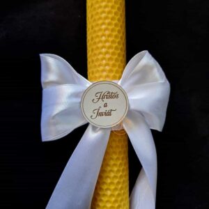 Placuta lemn gravata Paste, Hristos a Inviat 35mm