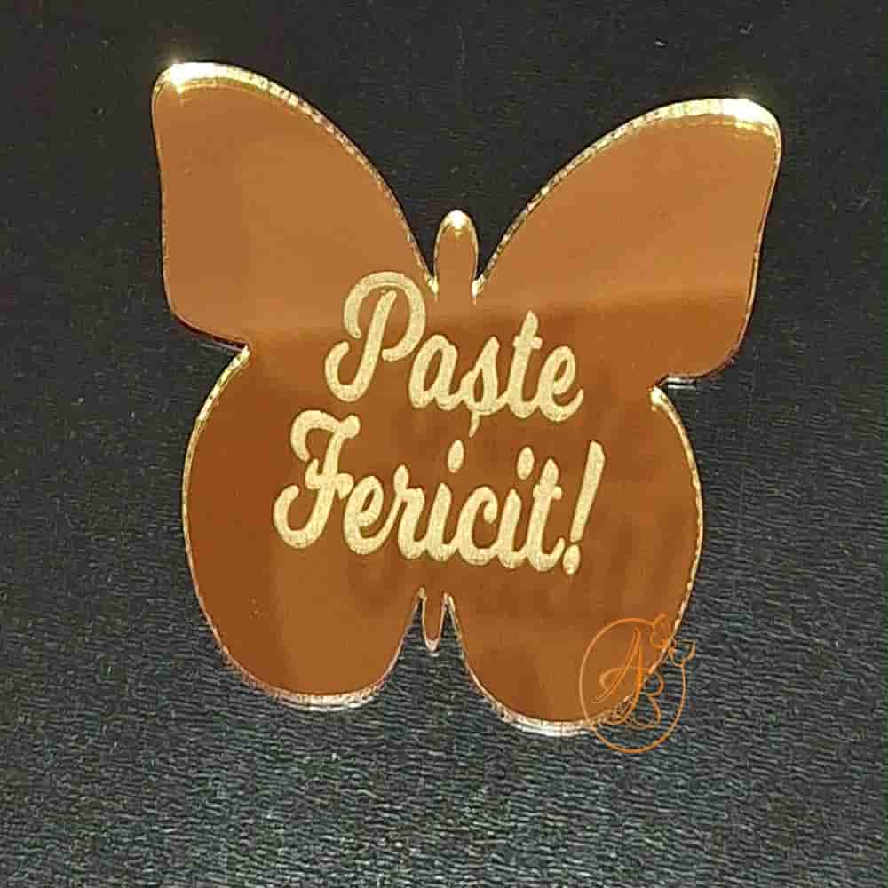 Placuta oglinda fluture gravata cu ''Paste fericit'' - imagine 2