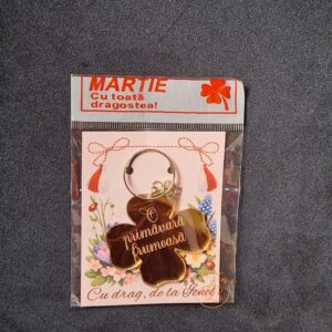 Martisor breloc oglinda aurie gravata