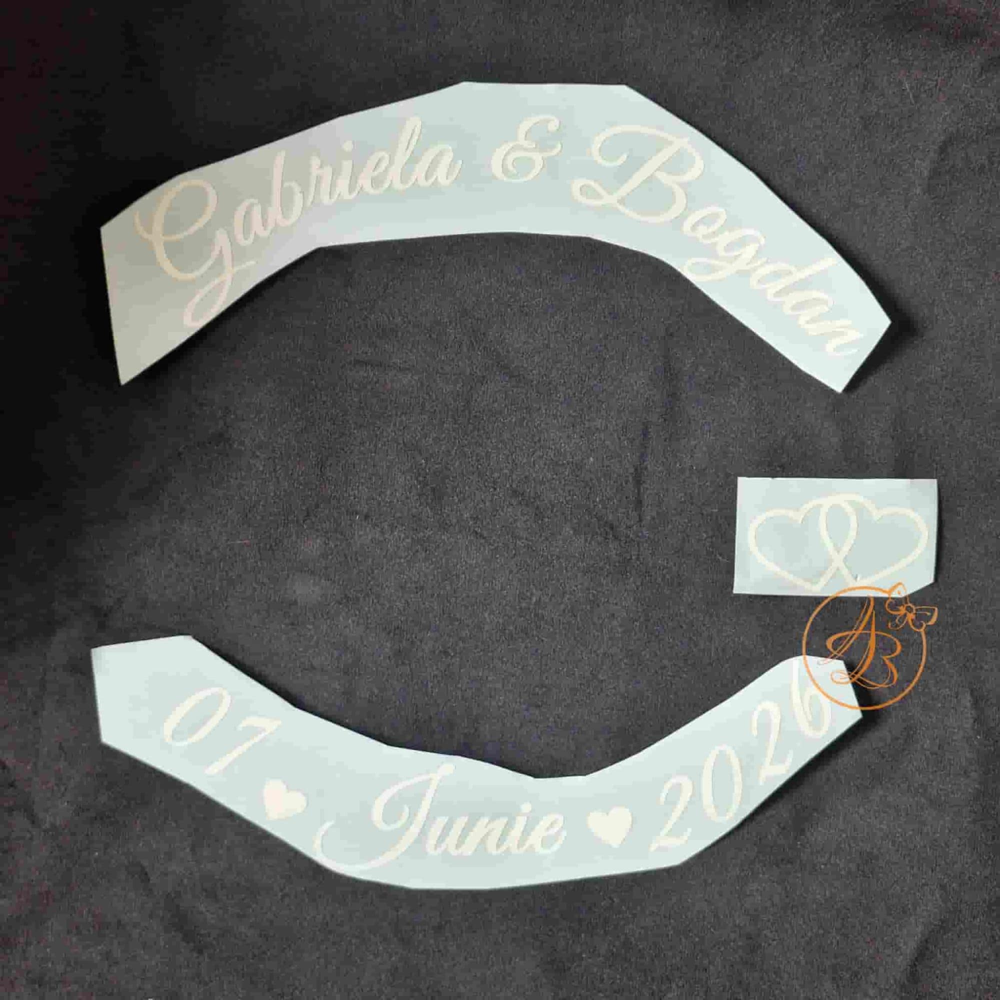 Sticker pentru oglinda miresei, cu numele mirilor si data nuntii - imagine 6