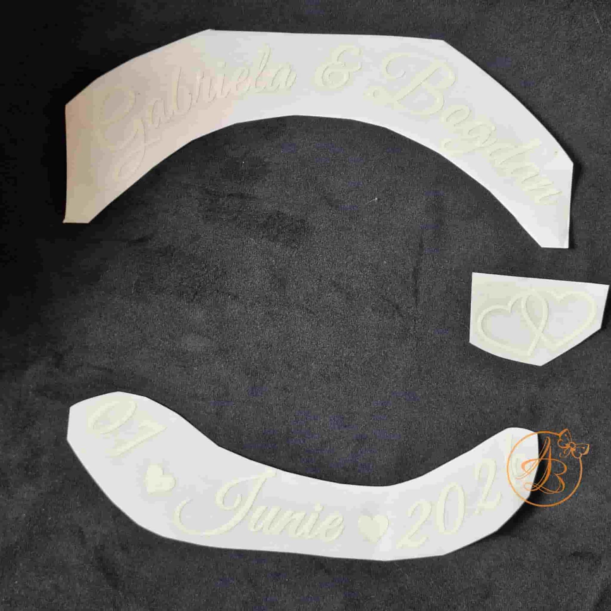 Sticker pentru oglinda miresei, cu numele mirilor si data nuntii - imagine 3