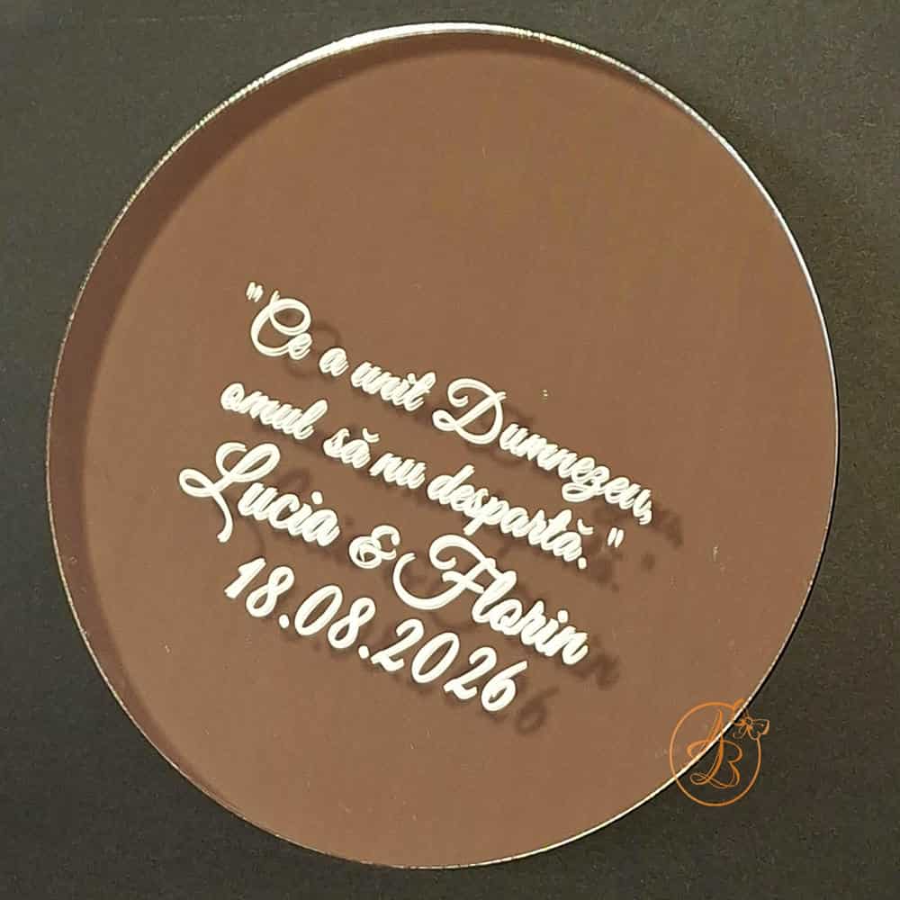 Suport de verighete din oglinda, cu sticker personalizat - imagine 7