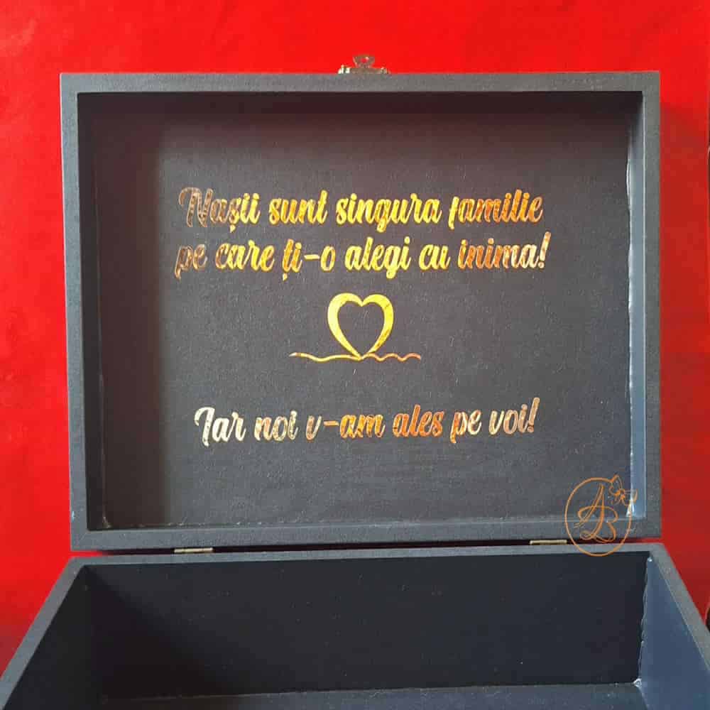 Cutie mare personalizata pentru nasi, cu text si placa plexiglass personalizat - imagine 14