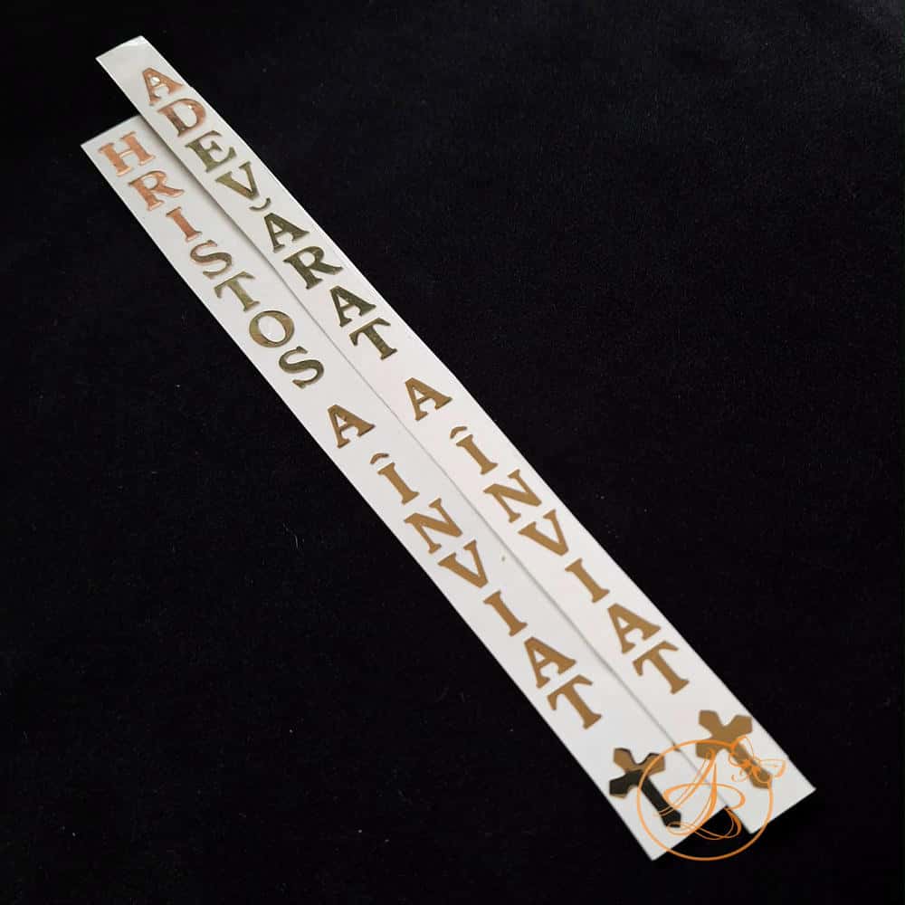 Stickere Paste Hristos a Inviat, Adevarat a inviat, cu majuscule - imagine 2