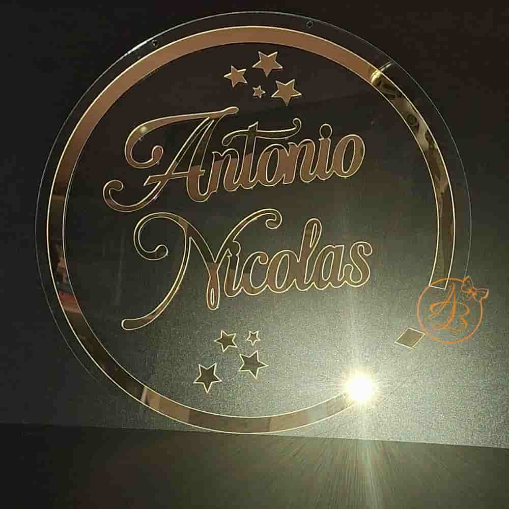 Nume oglinda in cerc plexiglass transparent, decor panou - imagine 7