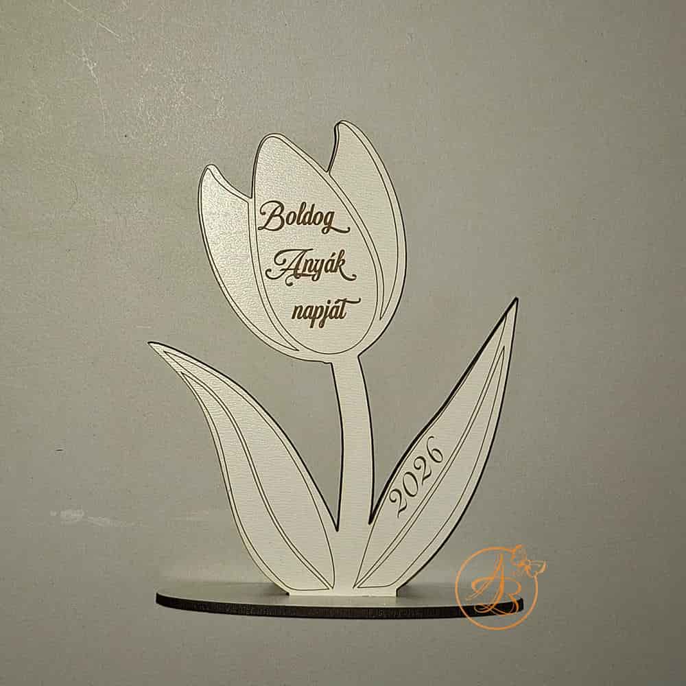 Lalea gravata de ziua mamei - anyák napi ajándék, gravírozott tulipán - imagine 6