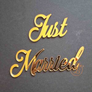 Decor topper pentru tort nunta Just Married