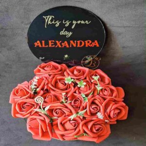 Topper plexiglass negru personalizat cu sticker, pentru zi de nastere