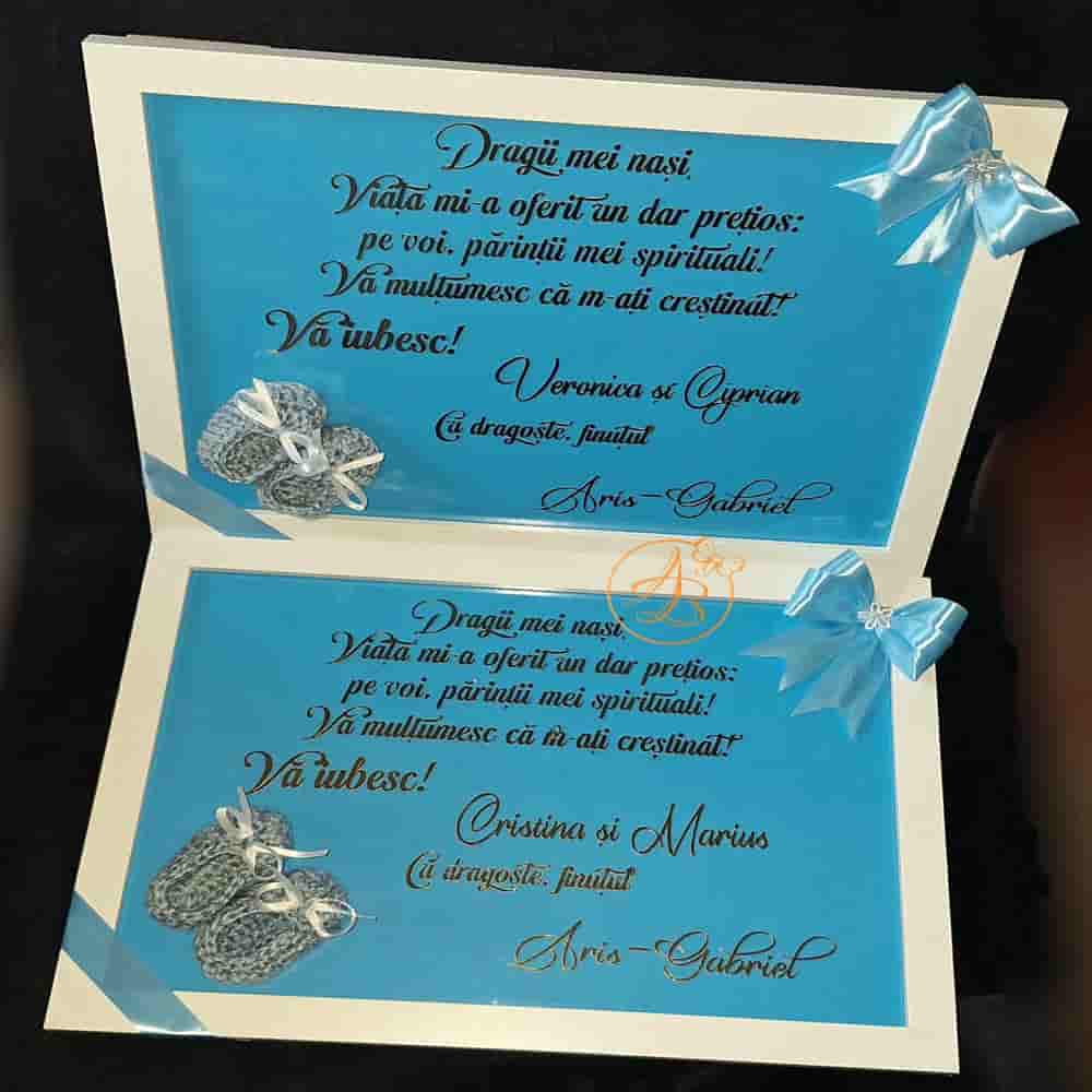 Rama multumire pentru nasi/mosi de botez baietel - imagine 5