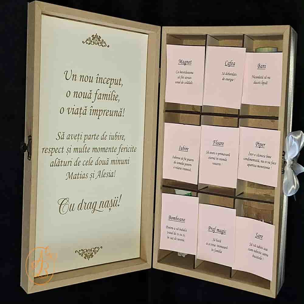 Cutie compartimentata pentru fini, tineri casatoriti, aniversare, cu poza - imagine 15
