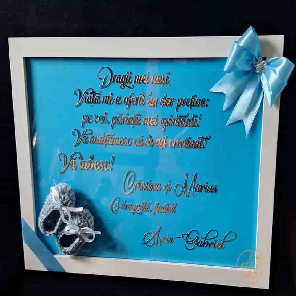 Rama multumire pentru nasi/mosi de botez baietel - imagine 6