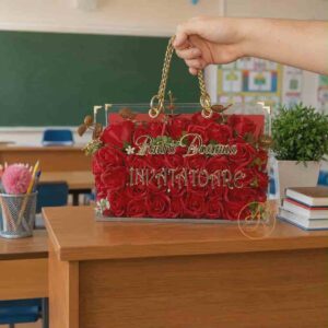 Poseta, geanta medie din plexiglass transparent pentru pedagogi