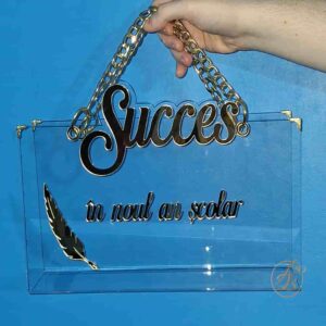 Poseta, geanta medie din plexiglass transparent pentru noul an scolar