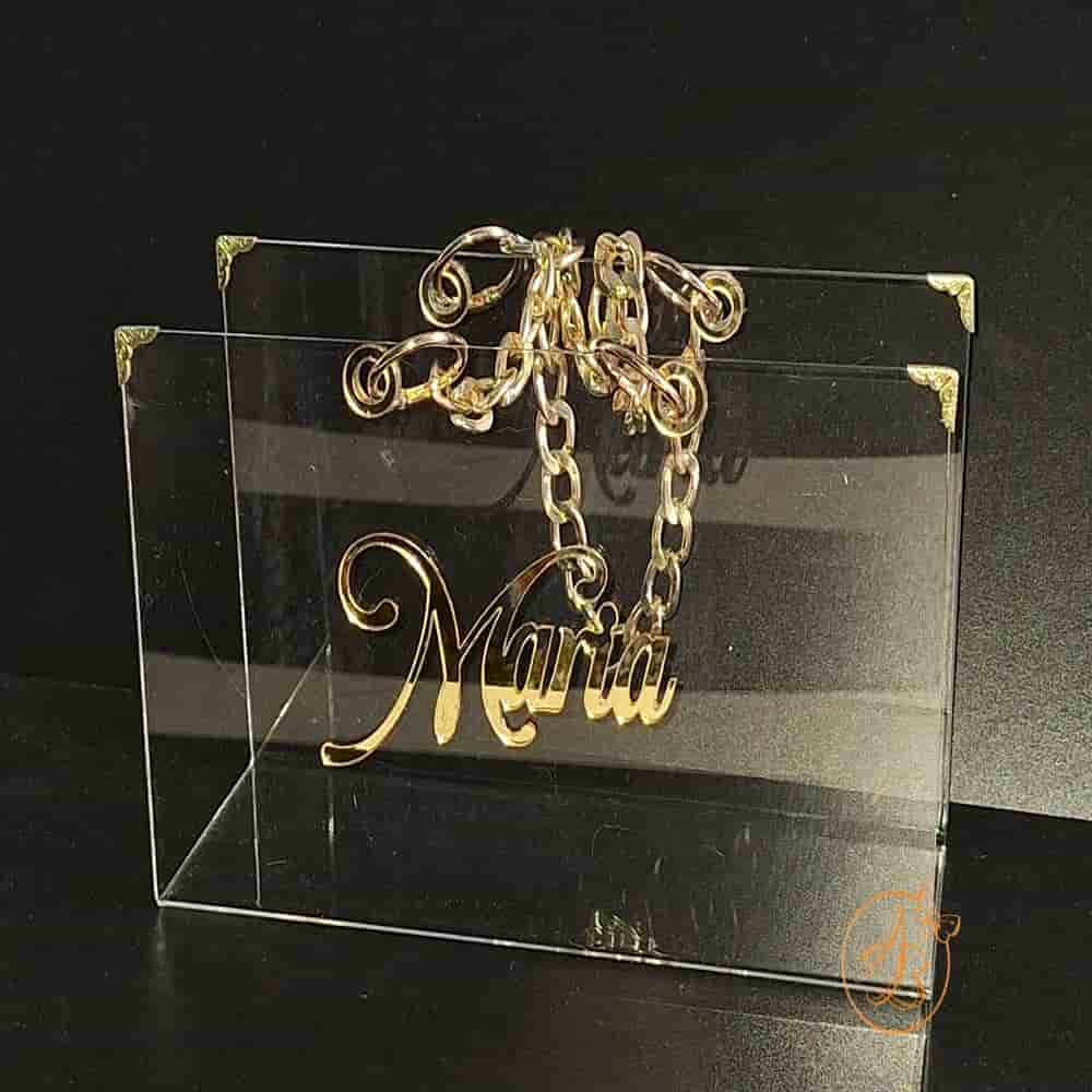 Poseta, geanta mijlocie din plexiglass transparent cu maner auriu - imagine 13