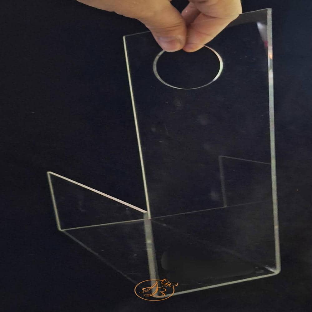 Suport mic cu maner din plexiglass transparent - imagine 7