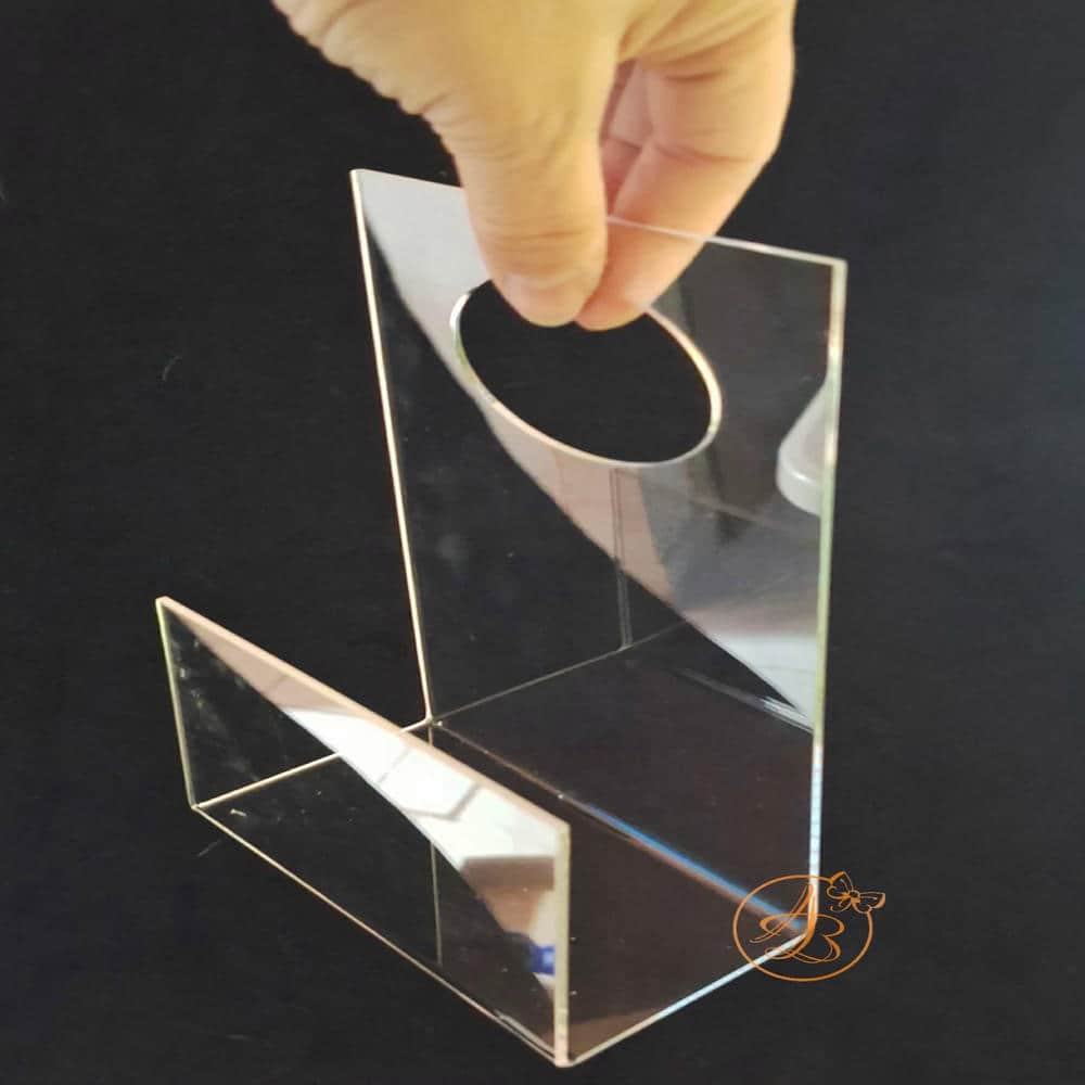 Suport mic cu maner din plexiglass transparent - imagine 6