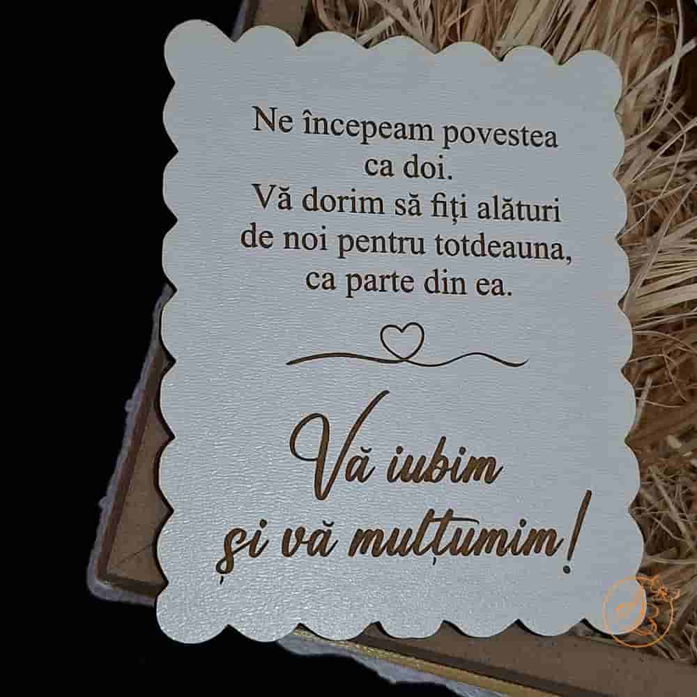 Cutie natur, cadou de multumire pentru nasi, cu placute gravate - imagine 11