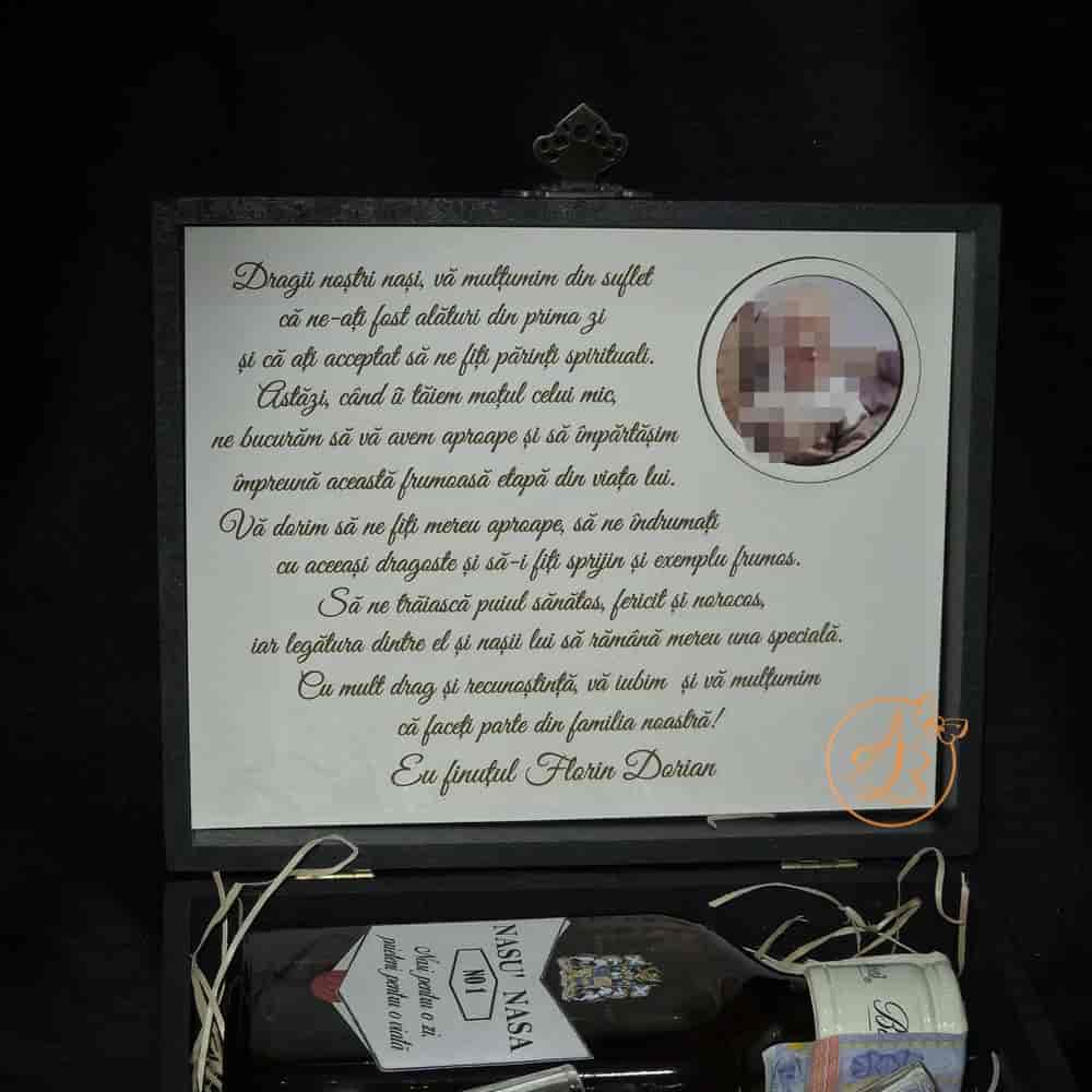 Cadou personalizat pentru nasii de botez cu poza bebe - imagine 16