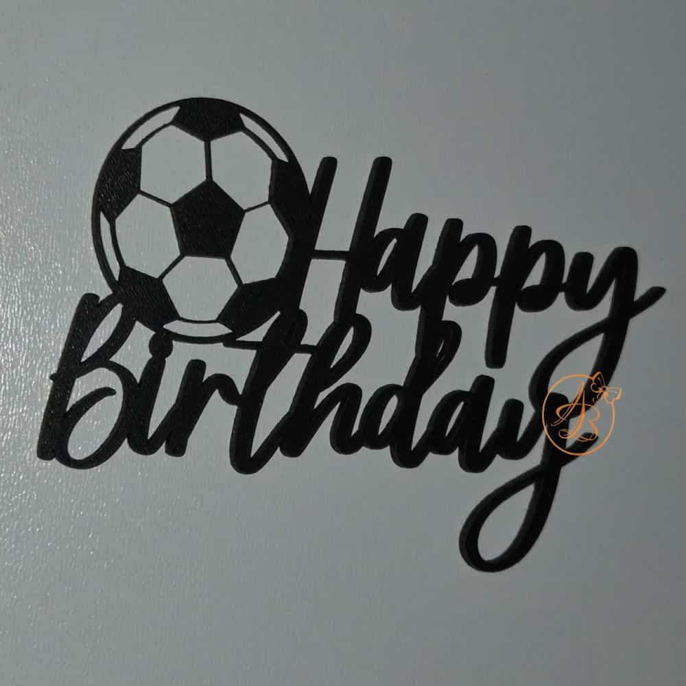 Topper tort Happy Birthday si minge de fotbal