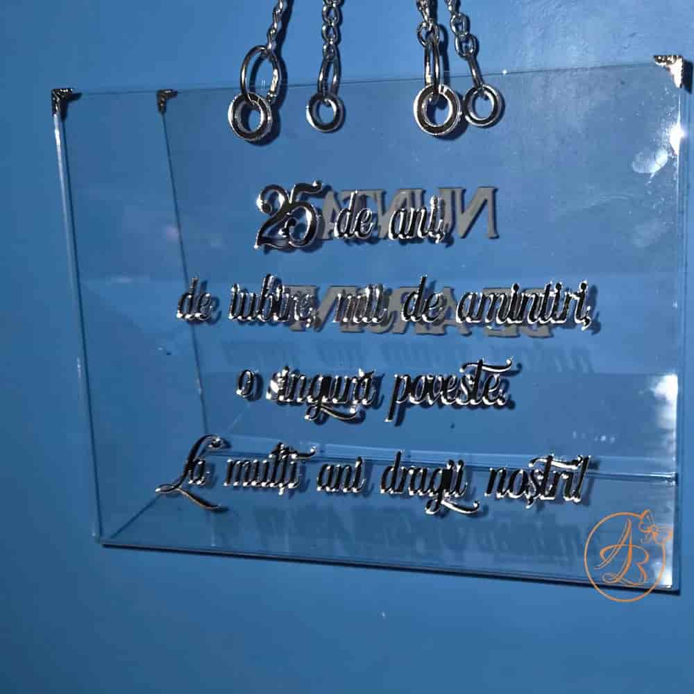Poseta, geanta mare din plexiglass transparent NUNTA DE ARGINT - imagine 3